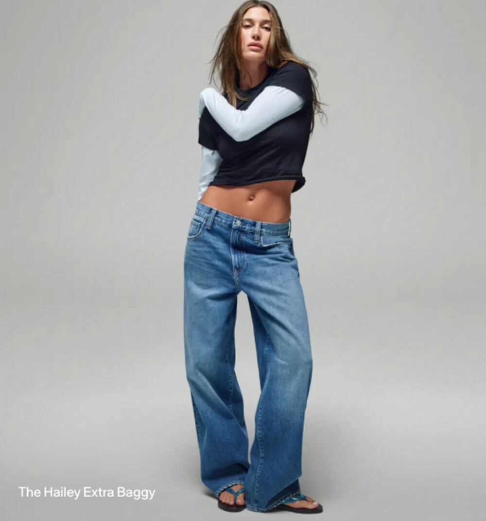 Hailey Bieber Gap size 26 The Hailey Extra Baggy Jean denim midnight indigo